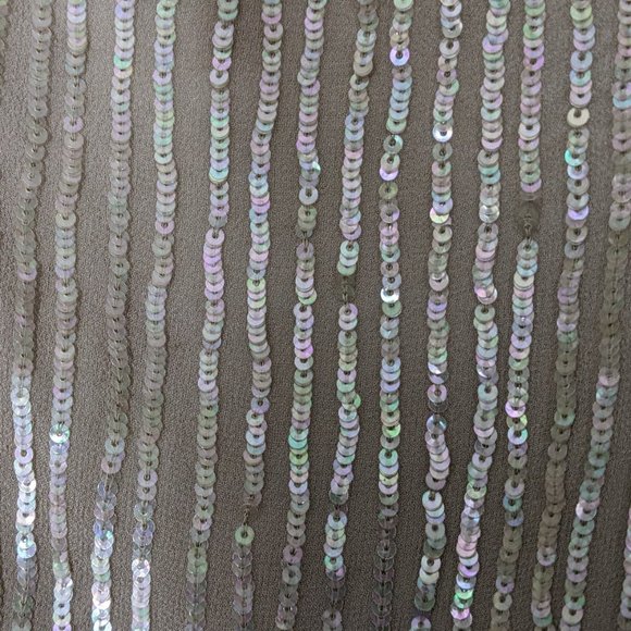 Renzo + Kai 100% Silk Gray Iridescent Sequined Wrap Skirt Mini Dress - size S - Picture 11 of 14